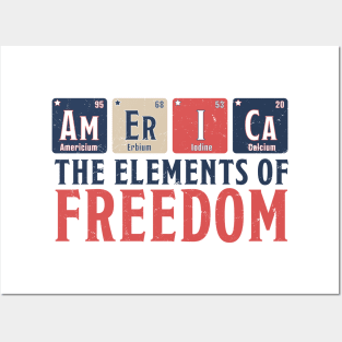 America The Elements of Freedom Periodic Table 4th of July Posters and Art